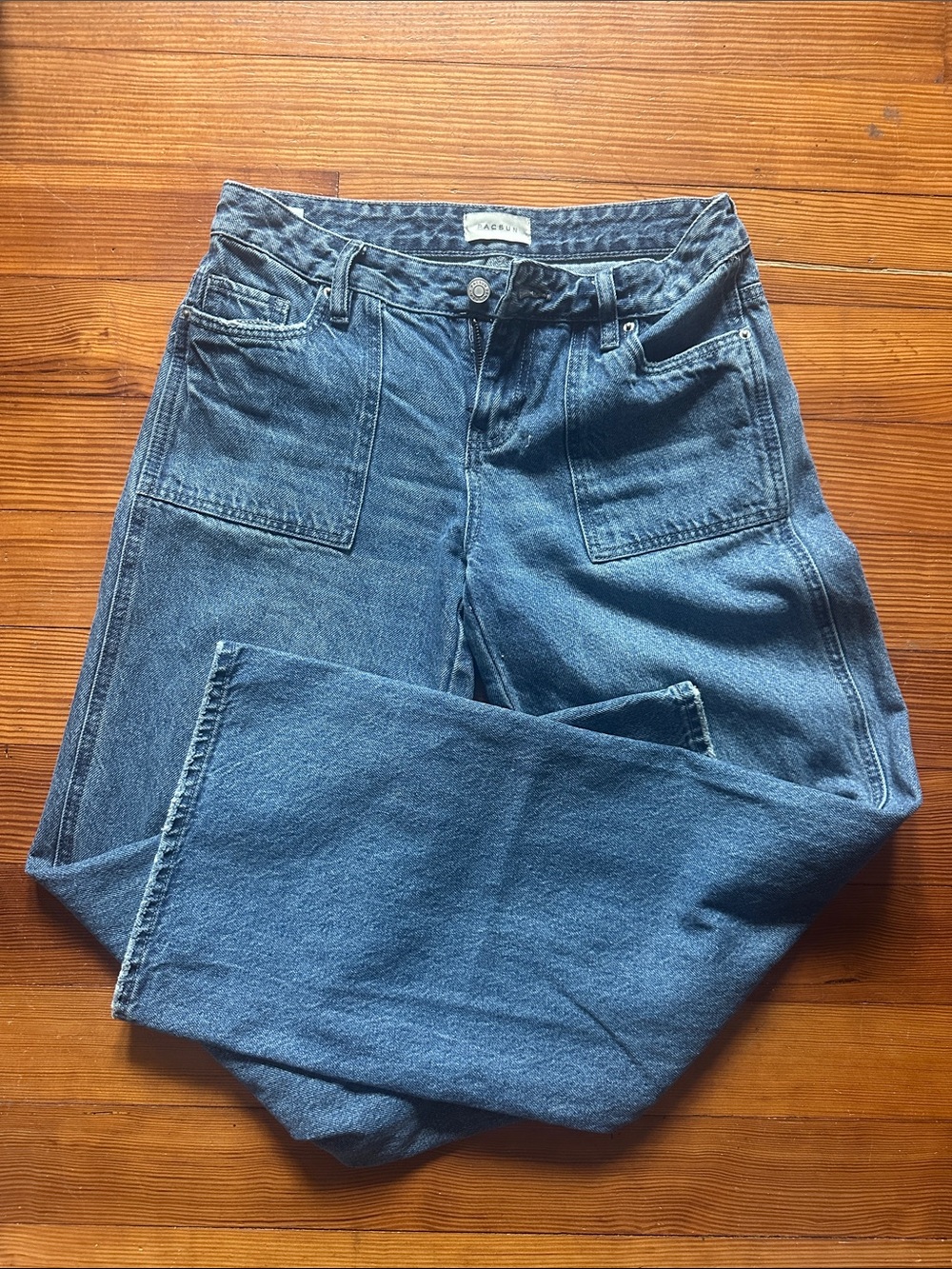 PacSun Women's Blue Wide-Leg Denim Jeans